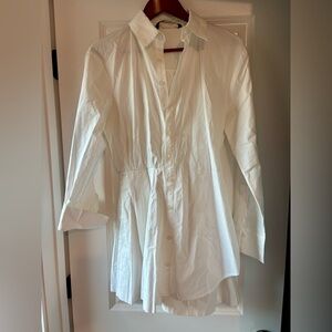 Zara women’s Small white button up collared dress
